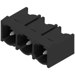 Pin header, 3 pole, pitch 7.62 mm, angled, black, 1026770000