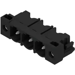 Pin header, 3 pole, pitch 7.62 mm, angled, black, 1026860000