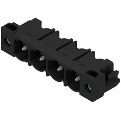 Pin header, 4 pole, pitch 7.62 mm, angled, black, 1026870000