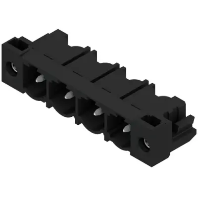 Pin header, 4 pole, pitch 7.62 mm, angled, black, 1026870000 - 1