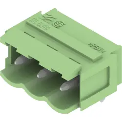 Pin header, 3 pole, pitch 5 mm, angled, green, 1167130000