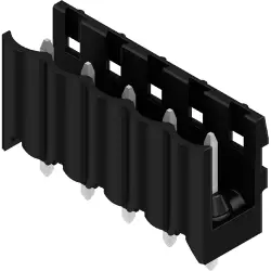 Pin header, 5 pole, pitch 5 mm, straight, black, 1111490000