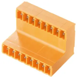 Pin header, 6 pole, pitch 3.81 mm, angled, orange, 1032110000