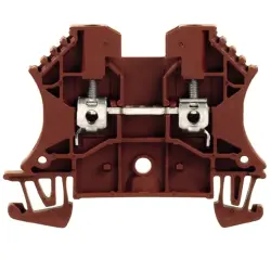 Through terminal block, screw connection, 0.5-4.0 mm², 2 pole, 24 A, 8 kV, brown, 1037710000