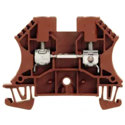 Through terminal block, screw connection, 0.5-6.0 mm², 2 pole, 32 A, 8 kV, brown, 1037810000