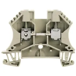 Through terminal block, screw connection, 0.5-10 mm², 2 pole, 41 A, 8 kV, gray, 1039600000