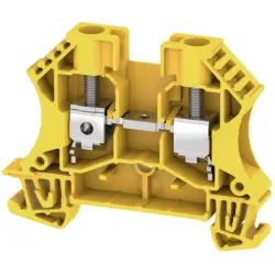 Through terminal block, screw connection, 0.5-10 mm², 2 pole, 41 A, 8 kV, yellow, 1040220000