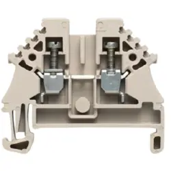Through terminal block, screw connection, 0.5-4.0 mm², 2 pole, 24 A, 6 kV, dark beige, 1040800000