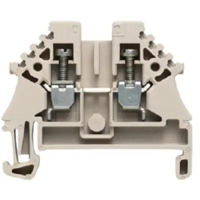 Through terminal block, screw connection, 0.5-4.0 mm², 2 pole, 24 A, 6 kV, dark beige, 1040800000 - 1