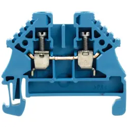 Through terminal block, screw connection, 0.5-4.0 mm², 2 pole, 24 A, 6 kV, blue, 1040880000