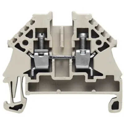 Through terminal block, screw connection, 0.5-4.0 mm², 2 pole, 32 A, 6 kV, dark beige, 1042600000 - 1