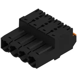 Pin header, 4 pole, pitch 7.62 mm, straight, black, 1043610000