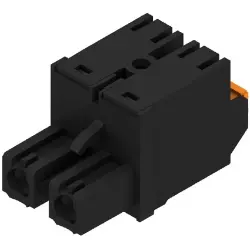 Socket header, 2 pole, pitch 7.62 mm, straight, black, 1043830000