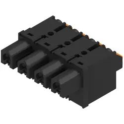 Socket header, 4 pole, pitch 7.62 mm, straight, black, 1043850000