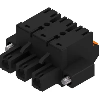Socket header, 3 pole, pitch 7.62 mm, straight, black, 1043920000 - 1