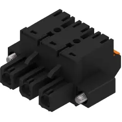 Socket header, 3 pole, pitch 7.62 mm, straight, black, 1043920000