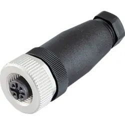 Jack, M12, 5 pole, tension clamp connection, straight, 1044710000
