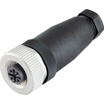 Jack, M12, 5 pole, tension clamp connection, straight, 1044710000 - 1