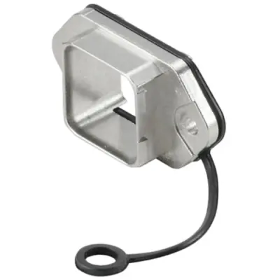 Plug housing, silver, panel mounting, for RJ45 connector, 1047940000 - 1