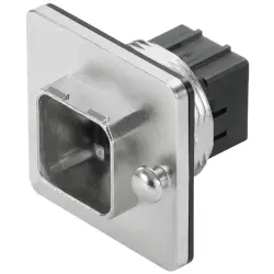 Plug housing, black, panel mounting, for RJ45 connector, 1047950000