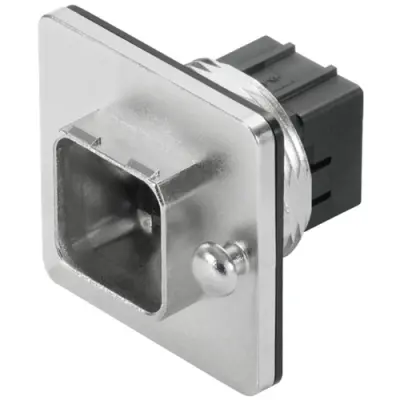 Plug housing, black, panel mounting, for RJ45 connector, 1047950000 - 1