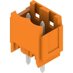 Pin header, 2 pole, pitch 5.08 mm, straight, orange, 2445180000