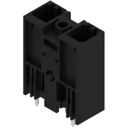 Pin header, 2 pole, pitch 7.62 mm, straight, black, 1048350000