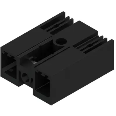 Pin header, 2 pole, pitch 7.62 mm, angled, black, 1048390000 - 1