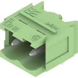 Pin header, 2 pole, pitch 5.08 mm, angled, green, 1409260000