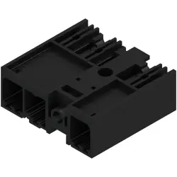 Pin header, 3 pole, pitch 7.62 mm, angled, black, 1048450000