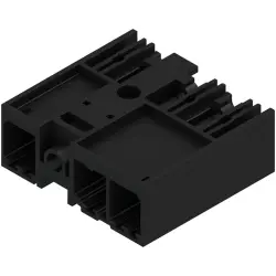 Pin header, 3 pole, pitch 7.62 mm, angled, black, 1048460000