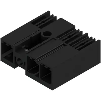 Pin header, 3 pole, pitch 7.62 mm, angled, black, 1048490000 - 1