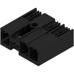 Pin header, 3 pole, pitch 7.62 mm, angled, black, 1048490000