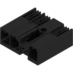 Pin header, 3 pole, pitch 7.62 mm, angled, black, 1048500000