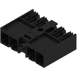 Pin header, 4 pole, pitch 7.62 mm, angled, black, 1048550000