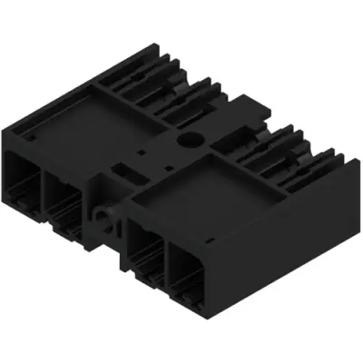 Pin header, 4 pole, pitch 7.62 mm, angled, black, 1048550000 - 1
