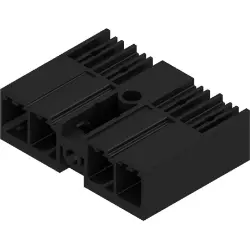 Pin header, 4 pole, pitch 7.62 mm, angled, black, 1048570000