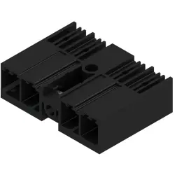Pin header, 4 pole, pitch 7.62 mm, angled, black, 1048580000