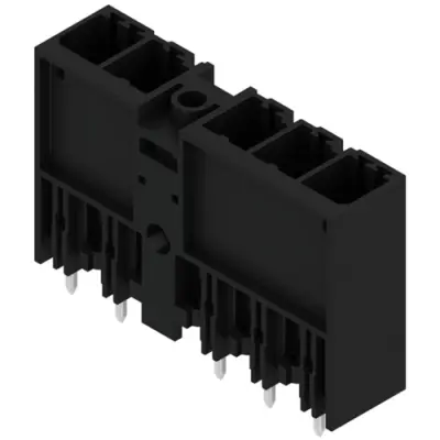 Pin header, 5 pole, pitch 7.62 mm, straight, black, 1048590000 - 1