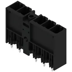 Pin header, 5 pole, pitch 7.62 mm, straight, black, 1048590000