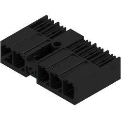 Pin header, 5 pole, pitch 7.62 mm, angled, black, 1048680000