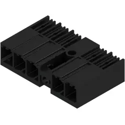 Pin header, 5 pole, pitch 7.62 mm, angled, black, 1048690000