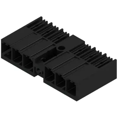 Pin header, 6 pole, pitch 7.62 mm, angled, black, 1048760000 - 1