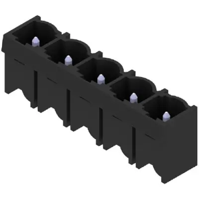 Pin header, 5 pole, pitch 7.62 mm, straight, black, 1048980000 - 1