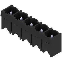 Pin header, 5 pole, pitch 7.62 mm, straight, black, 1048980000