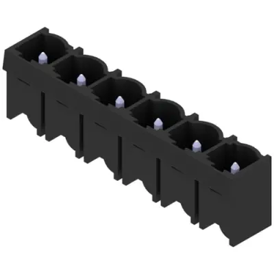 Pin header, 6 pole, pitch 7.62 mm, straight, black, 1048990000 - 1