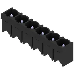 Pin header, 6 pole, pitch 7.62 mm, straight, black, 1048990000