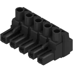 Socket header, 5 pole, pitch 7.62 mm, straight, black, 1049010000