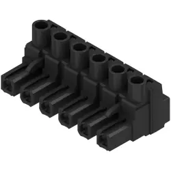 Socket header, 6 pole, pitch 7.62 mm, straight, black, 1049020000