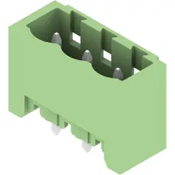Pin header, 3 pole, pitch 5.08 mm, straight, green, 1397360000